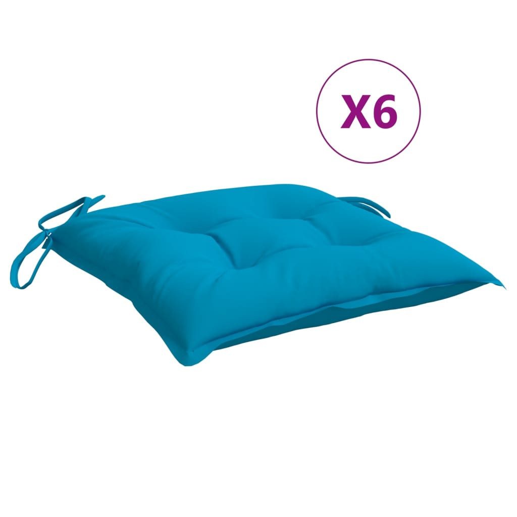 vidaXL Sitzauflage Stuhlkissen 6 Stk. Hellblau günstig online kaufen