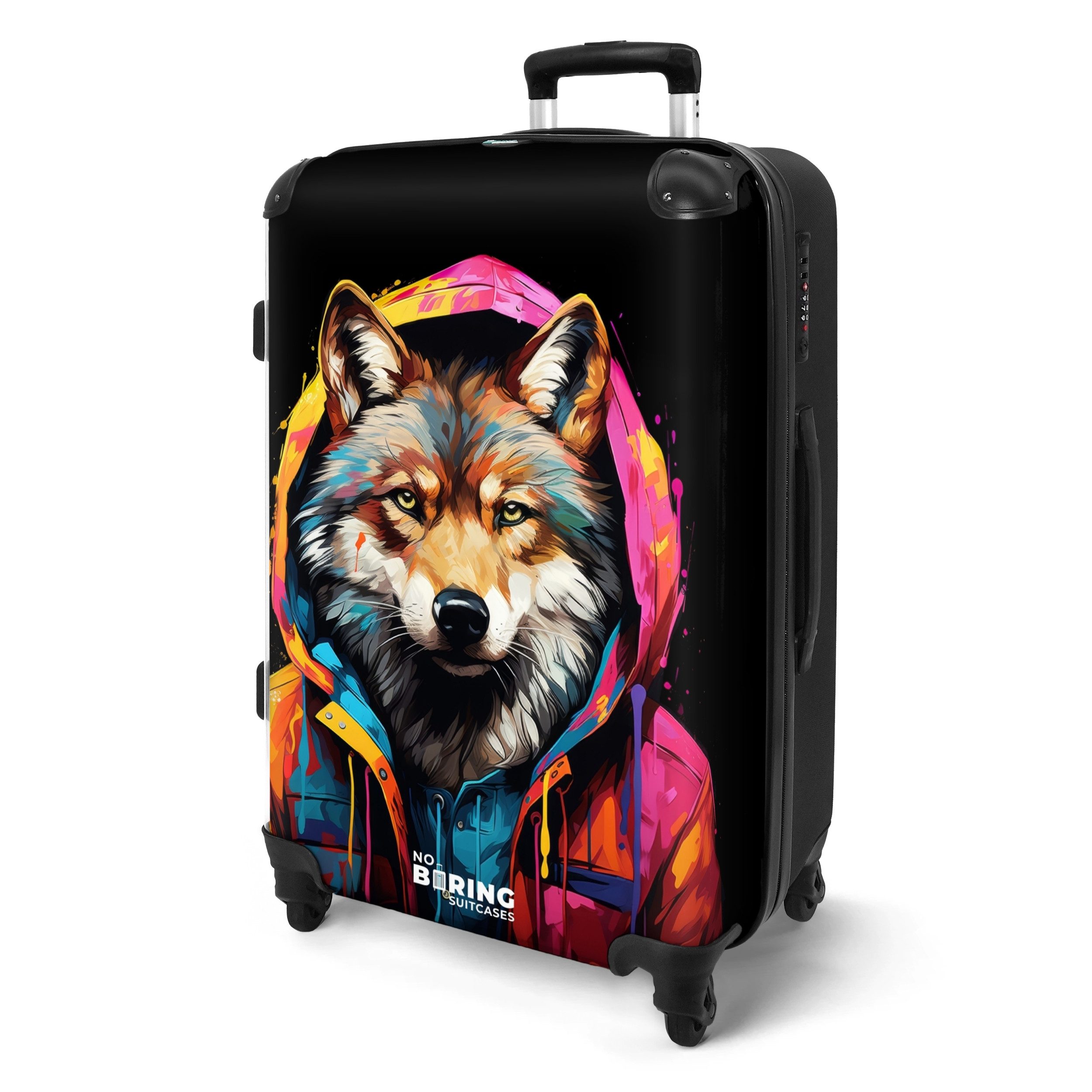 NoBoringSuitcases.com© Hartschalen-Trolley Fuchs mit buntem Fell günstig online kaufen