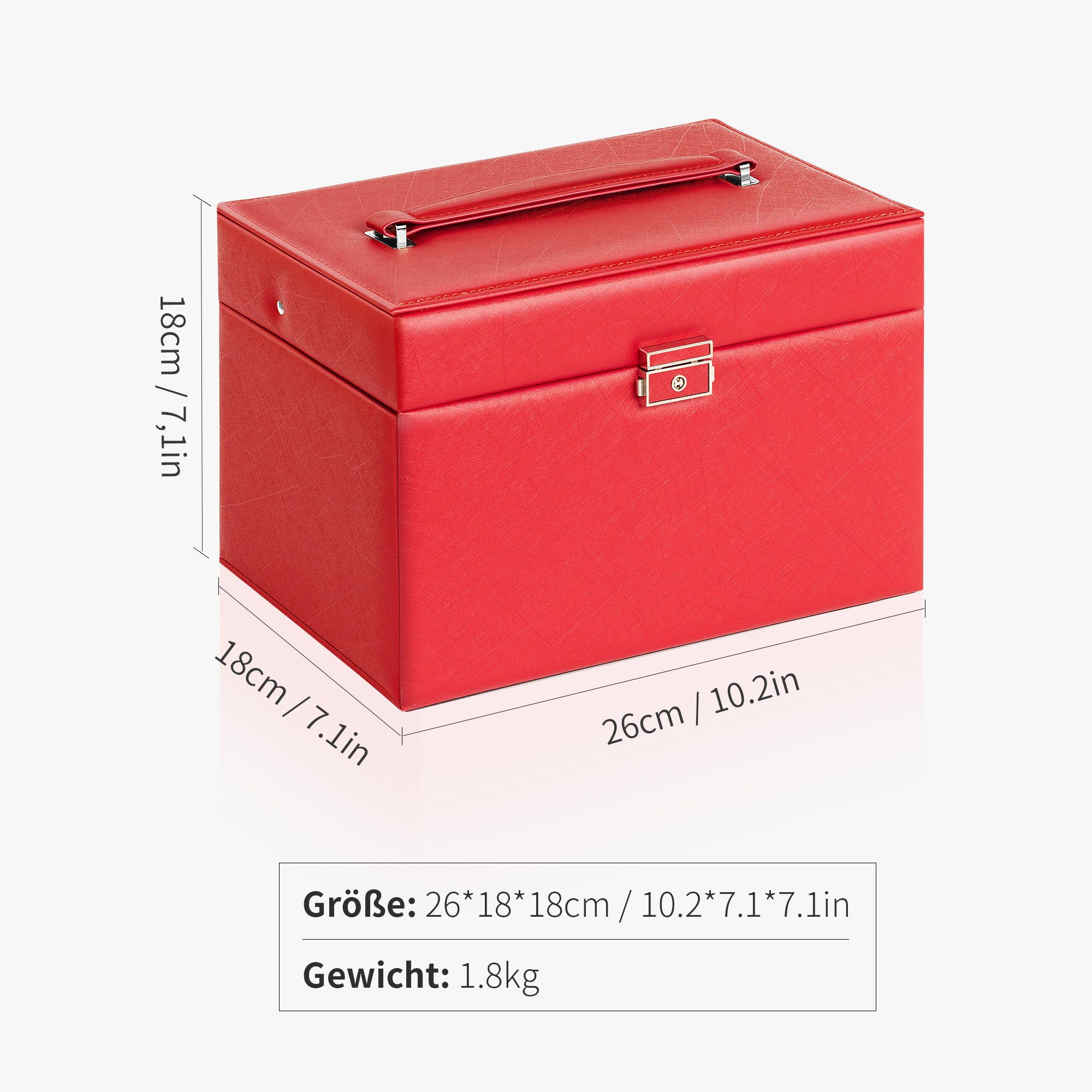 AdelDream Schmuckkasten YY-J06, Abschließbares Aufbewahrungsgehäuse und Sta günstig online kaufen