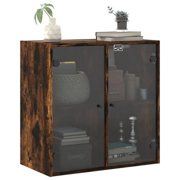 vidaXL Fächerschrank Wandschrank mit Glastüren Räuchereiche 68x37x68,5 cm (1-St)