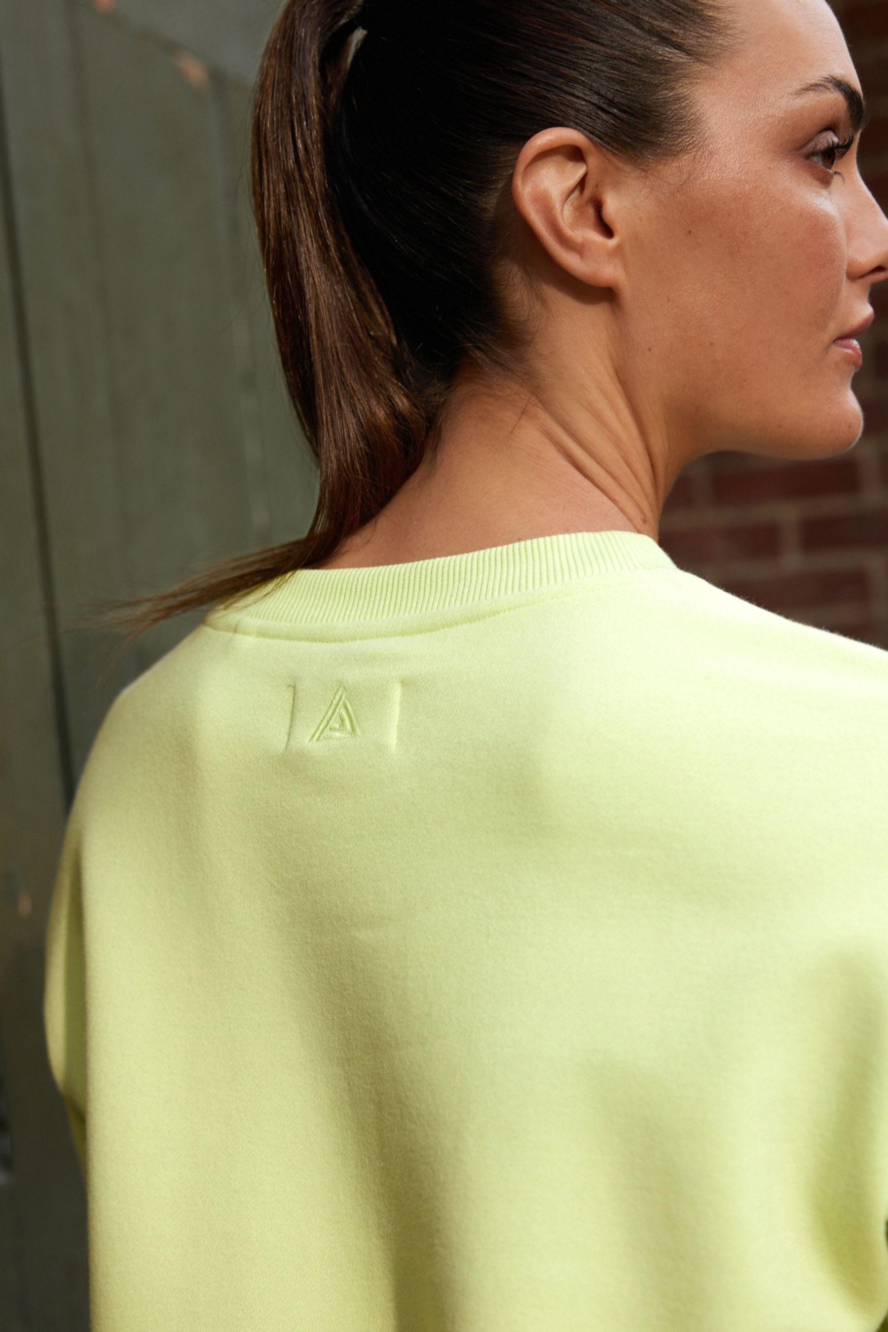 Green (1-tlg) Rundhals-Sweatshirt Longsweatshirt langes Next Next Sports Active Lime