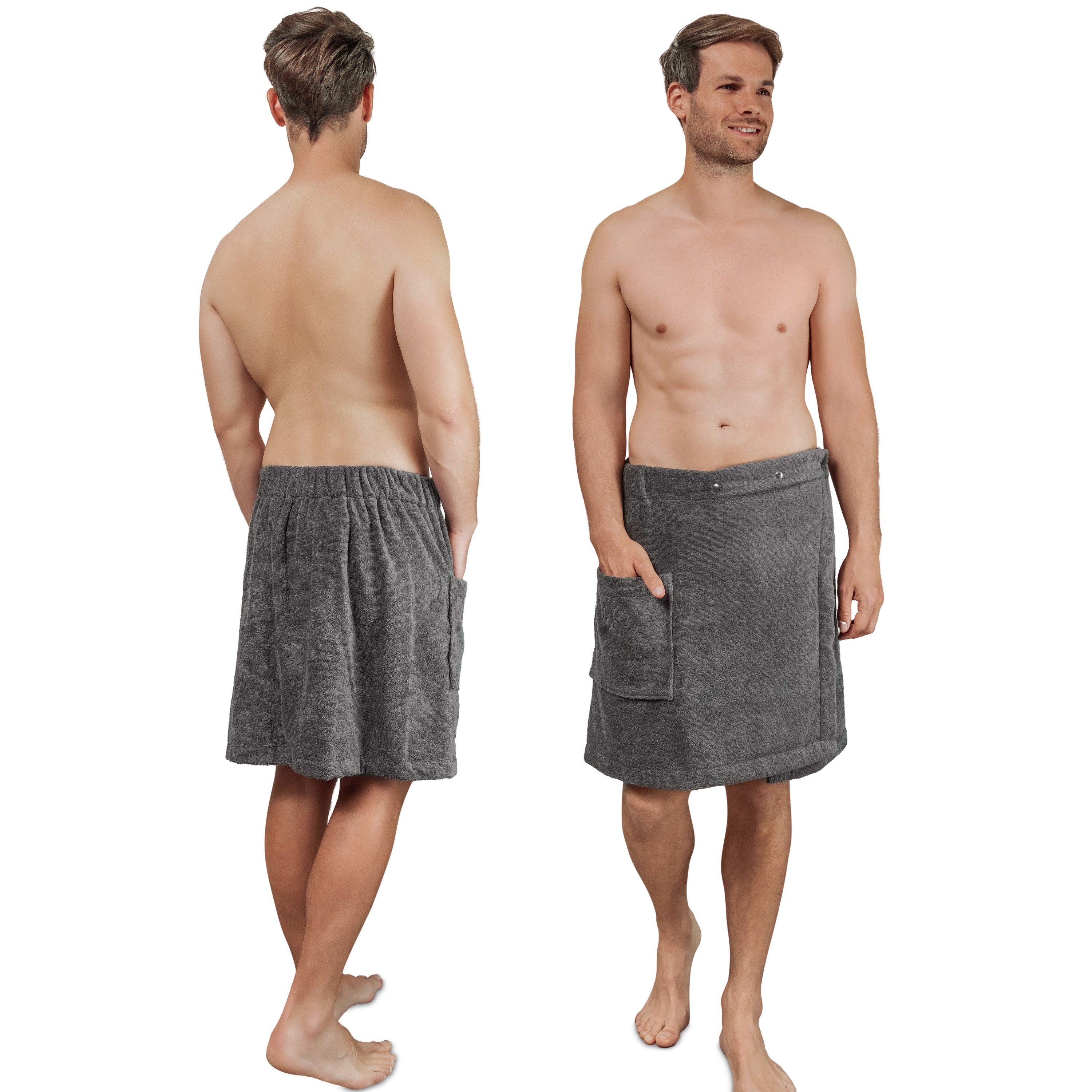 Liebenstein Saunatuch Samtweicher Saunakilt Herren aus 100% Baumwolle, Logo günstig online kaufen