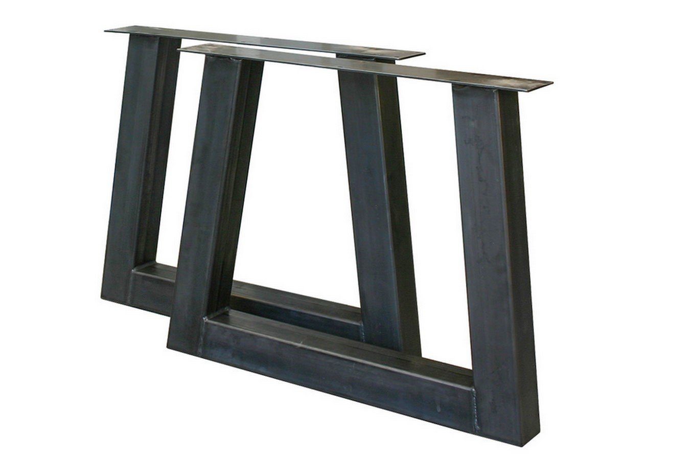Tischbein Tischhelden Profil 10 Set 2-er schwarz Rohstahl 1 Tischgestell