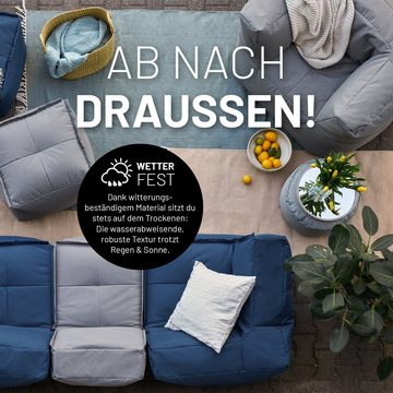 Lumaland Loungeset In- & outdoor Sofa individuell kombinierbar mit dem Modularen System, Sessel wasserfest abnehmbarer Bezug erweiterbar waschbar