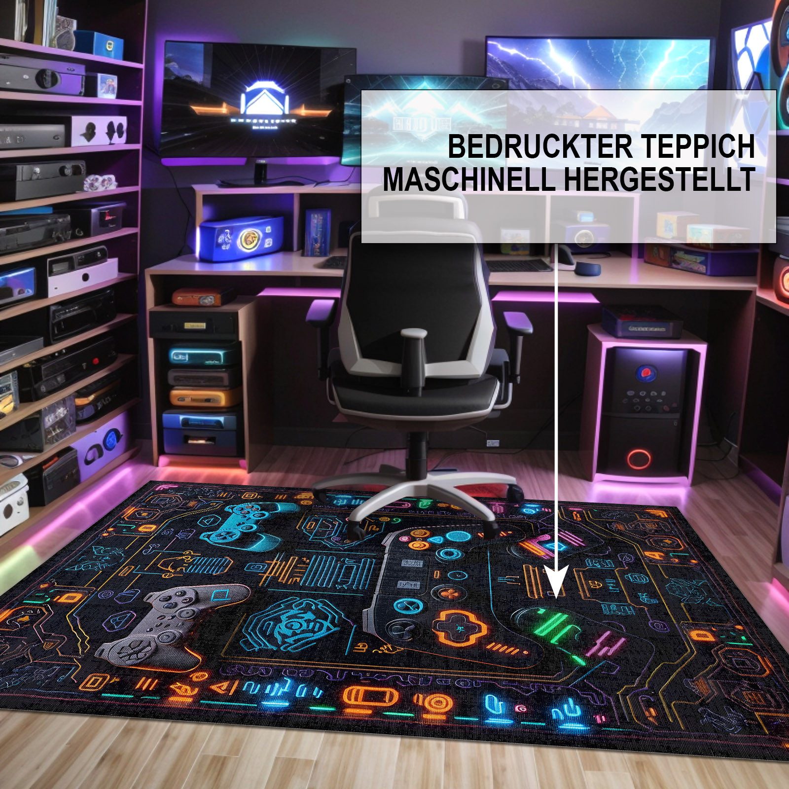 Bamyum Teppich Gameking Chenille Druck Teppich, Gaming Videospiel Waschbare günstig online kaufen