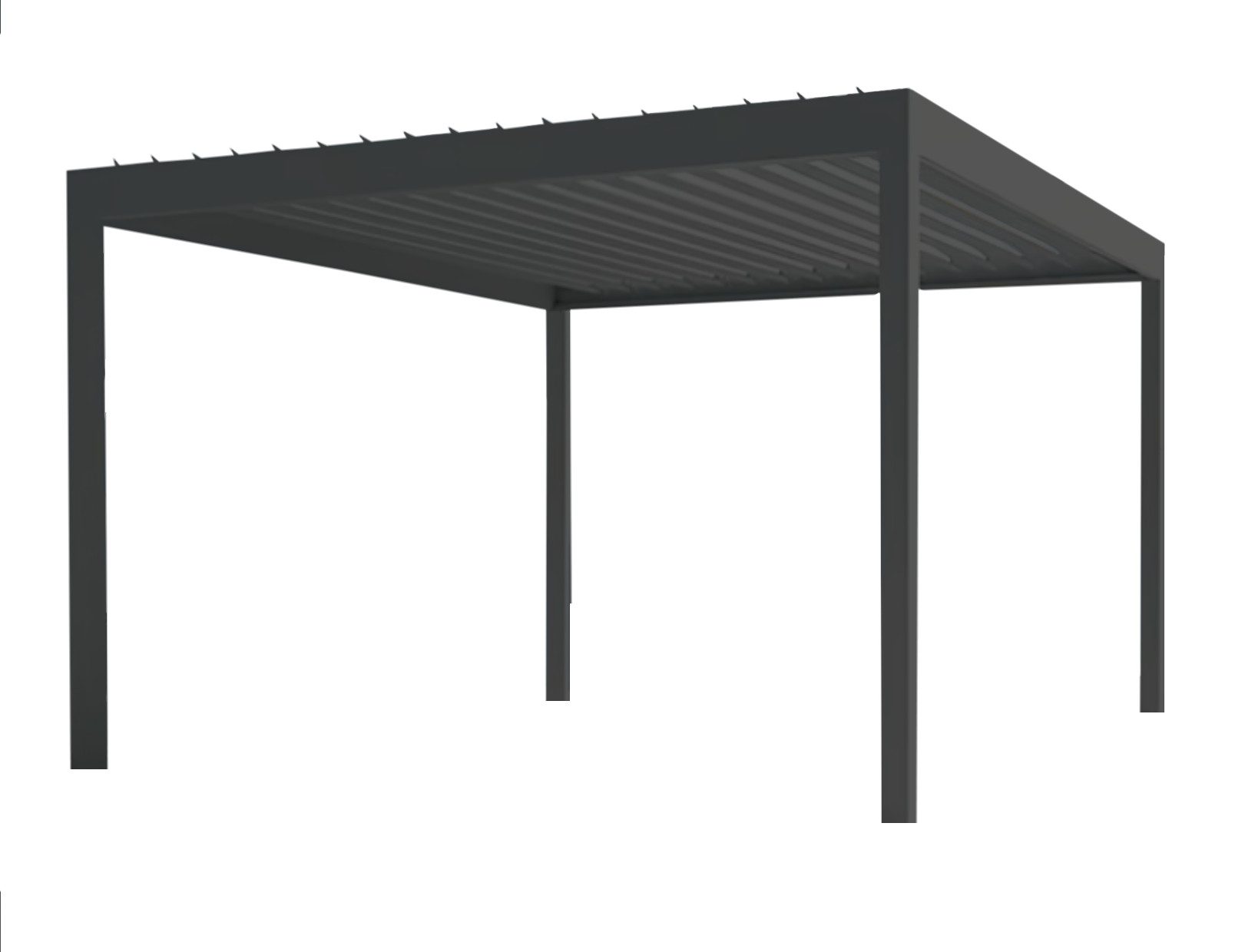 Teico Pergola inkl. LED Licht elektrisches Dach 3x4x2,7m Gartenpergola Pavillon, pulverbeschichtet, verstecktes Entwässerung, LED- Beleuchtungssystem
