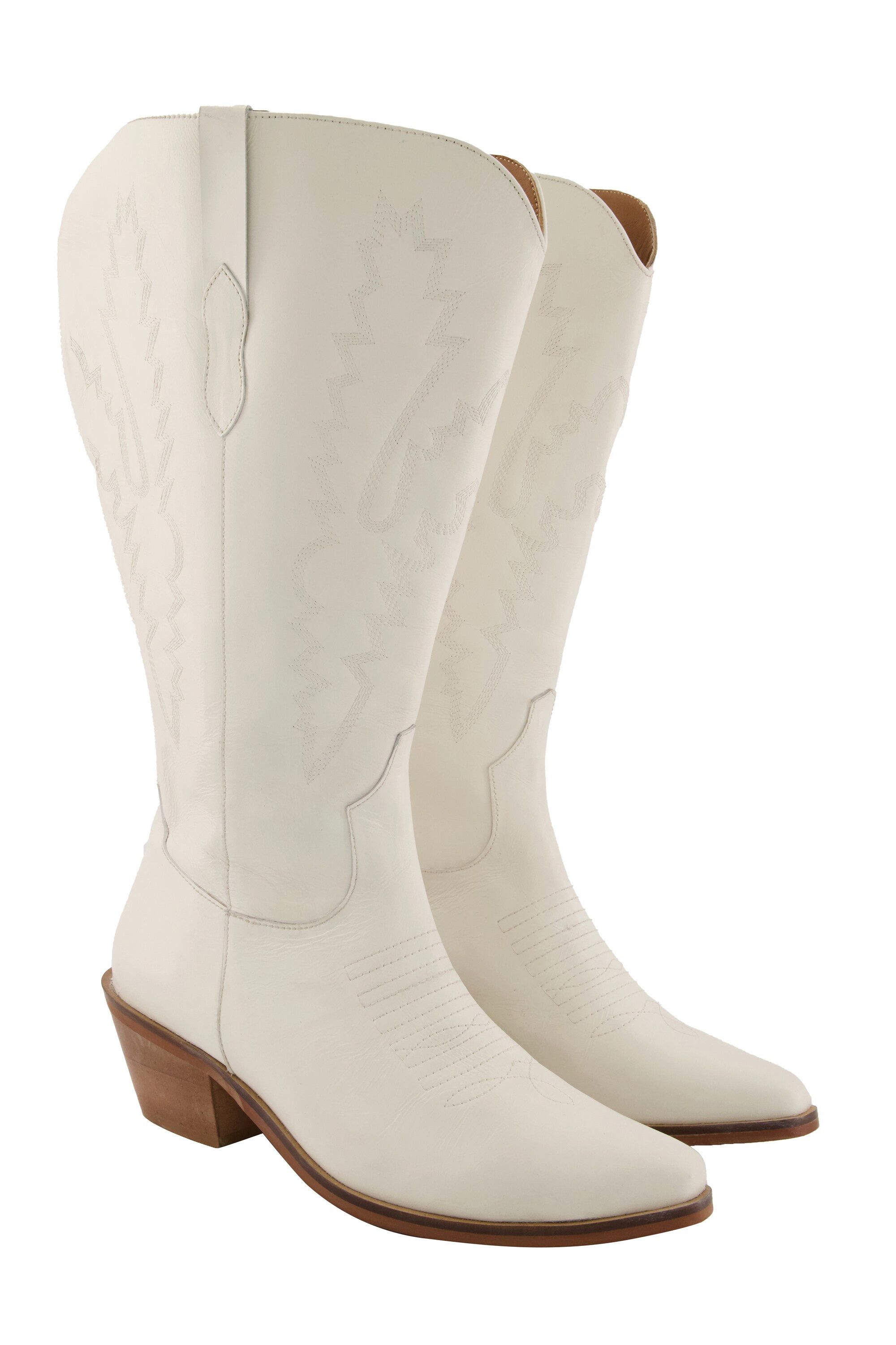 Ulla Popken Leder-Cowboystiefel 3 XL-Schaft Stickerei günstig online kaufen