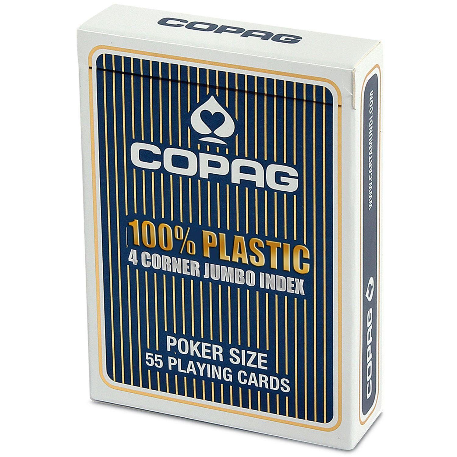 Cartamundi Spiel, COPAG® 100% Plastik Poker Jumbo Index blau