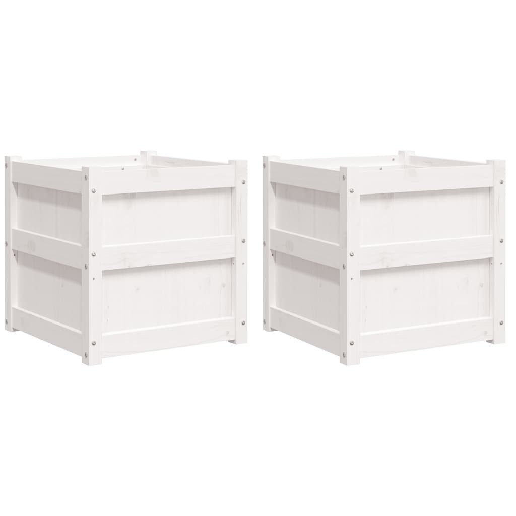 vidaXL Blumentopf Pflanzkübel 2 Stk. Weiß günstig online kaufen