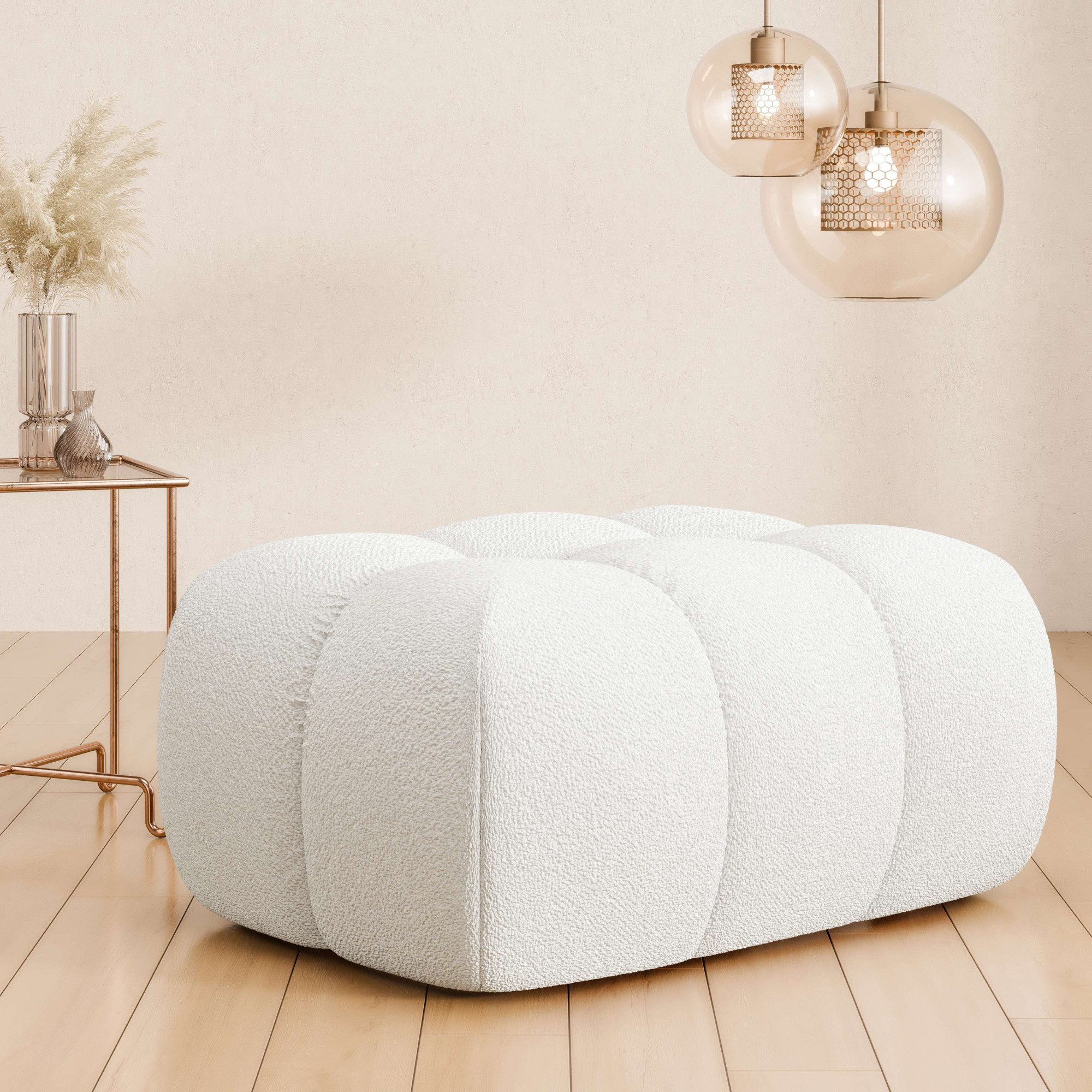 Home affaire Polsterhocker AURELIAN, passend zum Sessel, Maße B/T/H: 88,5/53/43 cm, mit Wellenunterfederung, in verschiedenen Materialien und Farben