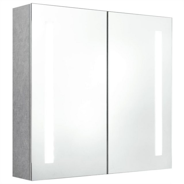 vidaXL Badezimmerspiegelschrank LED-Bad-Spiegelschrank Betongrau 62x14x60 cm