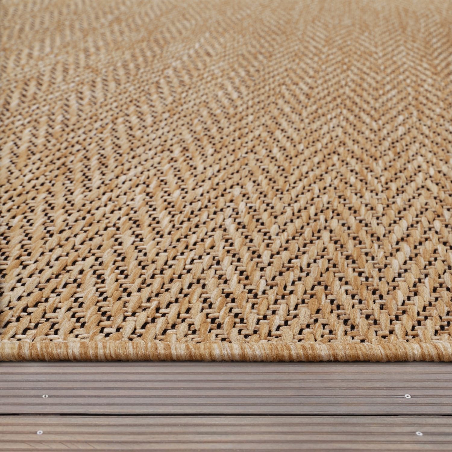KADIMA DESIGN Teppich Natur Wohnzimmer 100% Polypropylen schmutzabweisend Teppich Kurzflor, Rechteckig, Höhe: 4 mm, pflegeleicht, Rücken aus Polypropylen, Rechteckig, 80x150cm, Beige