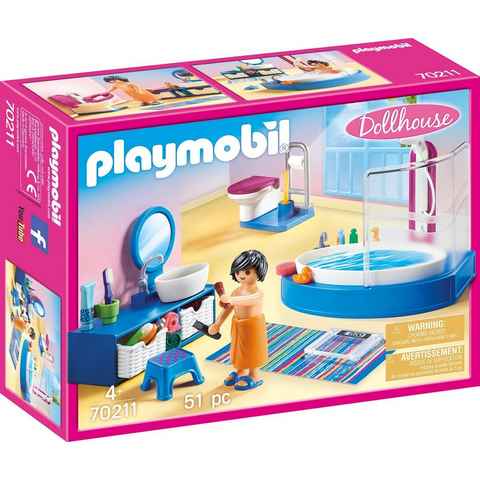 Playmobil® Konstruktions-Spielset Badezimmer (70211), Dollhouse, (51 St), Made in Germany