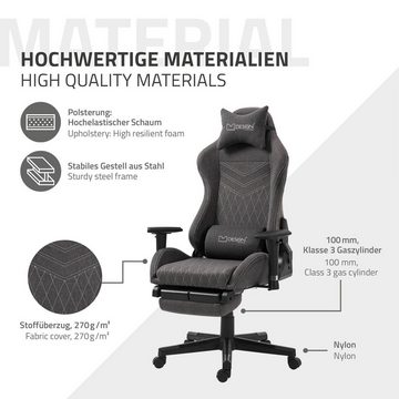 ML-DESIGN Gaming-Stuhl Massage Bürostuhl mit Armlehne Verstellbar Ergonomischer Stuhl, Schreibtischstuhl aus Stoff Grau-Weiß drehbar 360° 72x72x131cm