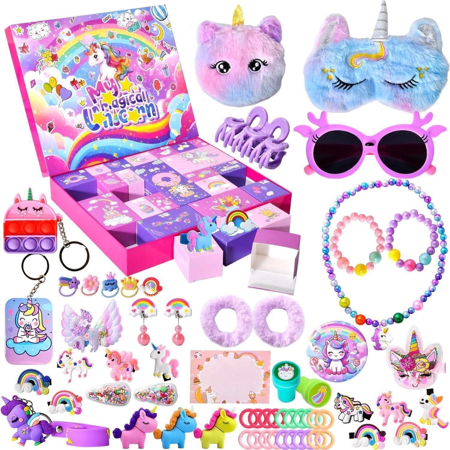 LuxusKollektion Schmuck-Adventskalender Adventskalender 2026 Einhorn Mädchen 24 Überraschungen Schmuck