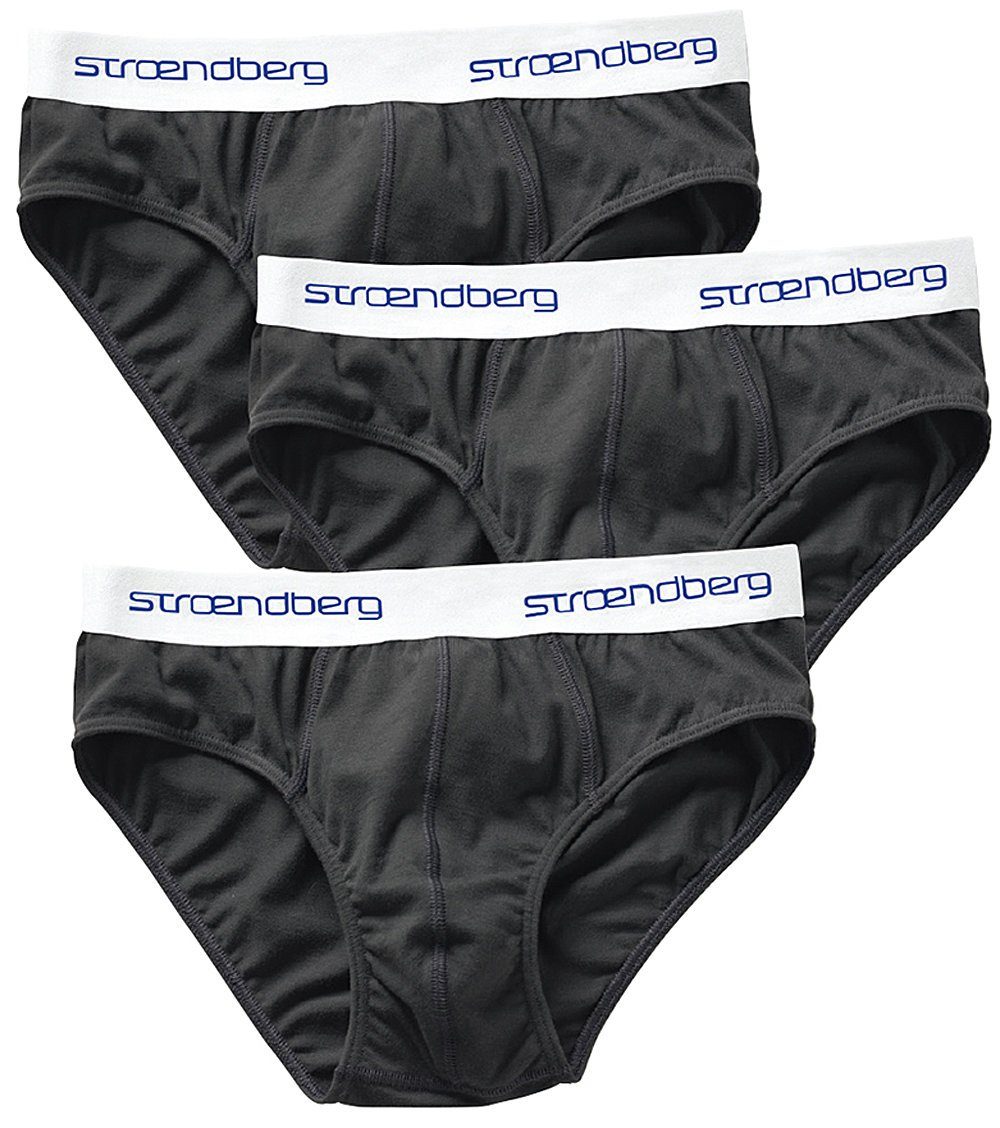 stroendberg am mit (Set, 3er-Pack) Logoschriftzug Wäschebund Slip anthrazit