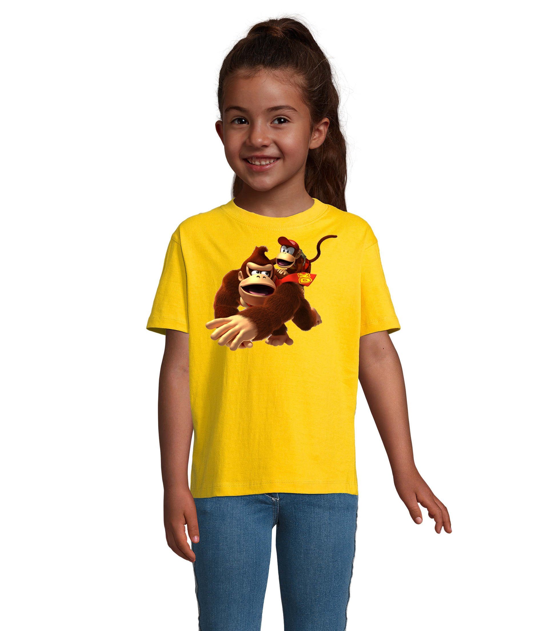 T-Shirt Kinder Donkey Diddy Kong Spiele Konsole Nerd Super Retro