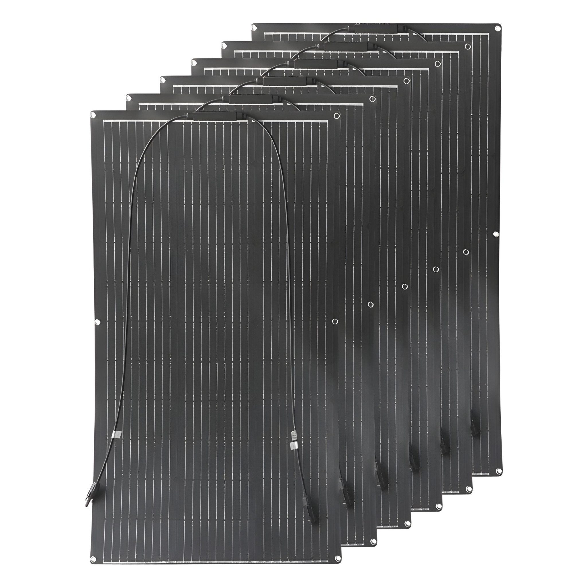 SOLEXO Solarmodul Balkonkraftwerk, Solaranlage, flexibles Solarpanel, wetterfest, (6-St., Komplett-Set), wassergeschützt, wetterfest, windgeschützt, Balkonkraftwerk