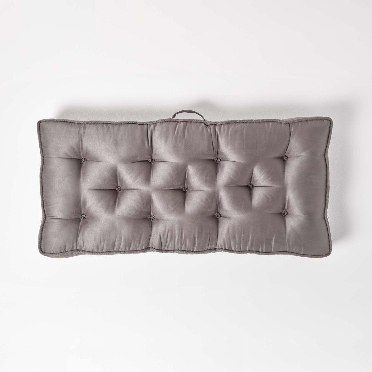 Homescapes Sitzkissen Sofa-Auflage 100 x 48 cm mit Veloursbezug – dickes Sitzkissen grau – Bild 3 von 5