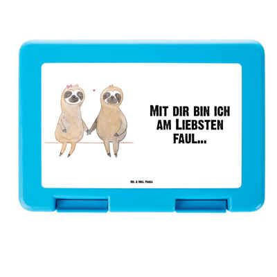 Mr. & Mrs. Panda Butterdose Faultier Pärchen - Weiß - Geschenk, Liebespaar, Lunch box, gemeinsam, Premium Kunststoff, (1-tlg), Luftlöcher