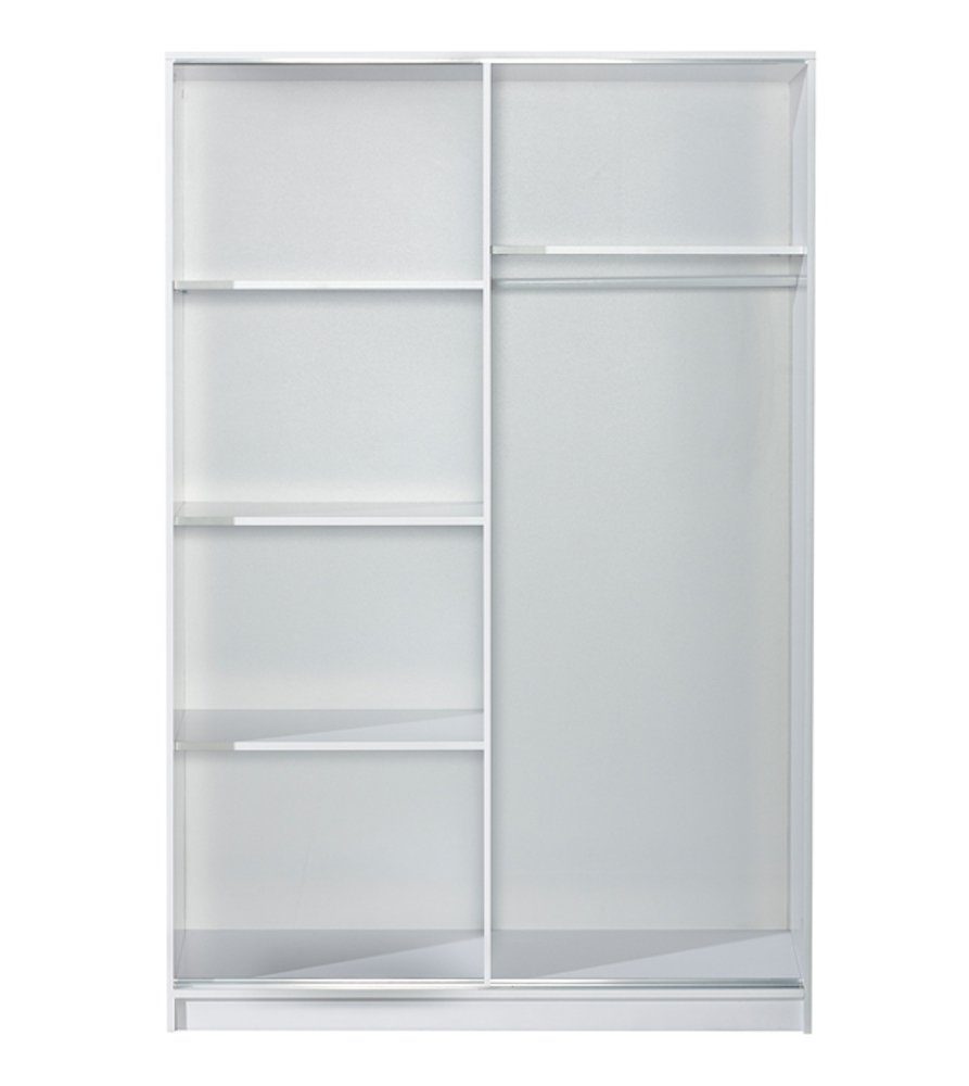 Feldmann-Wohnen Kleiderschrank Guliver (1-St) 120cm Korpus weiß Frontfarbe und Farbe der Griffe wählbar 2-türig