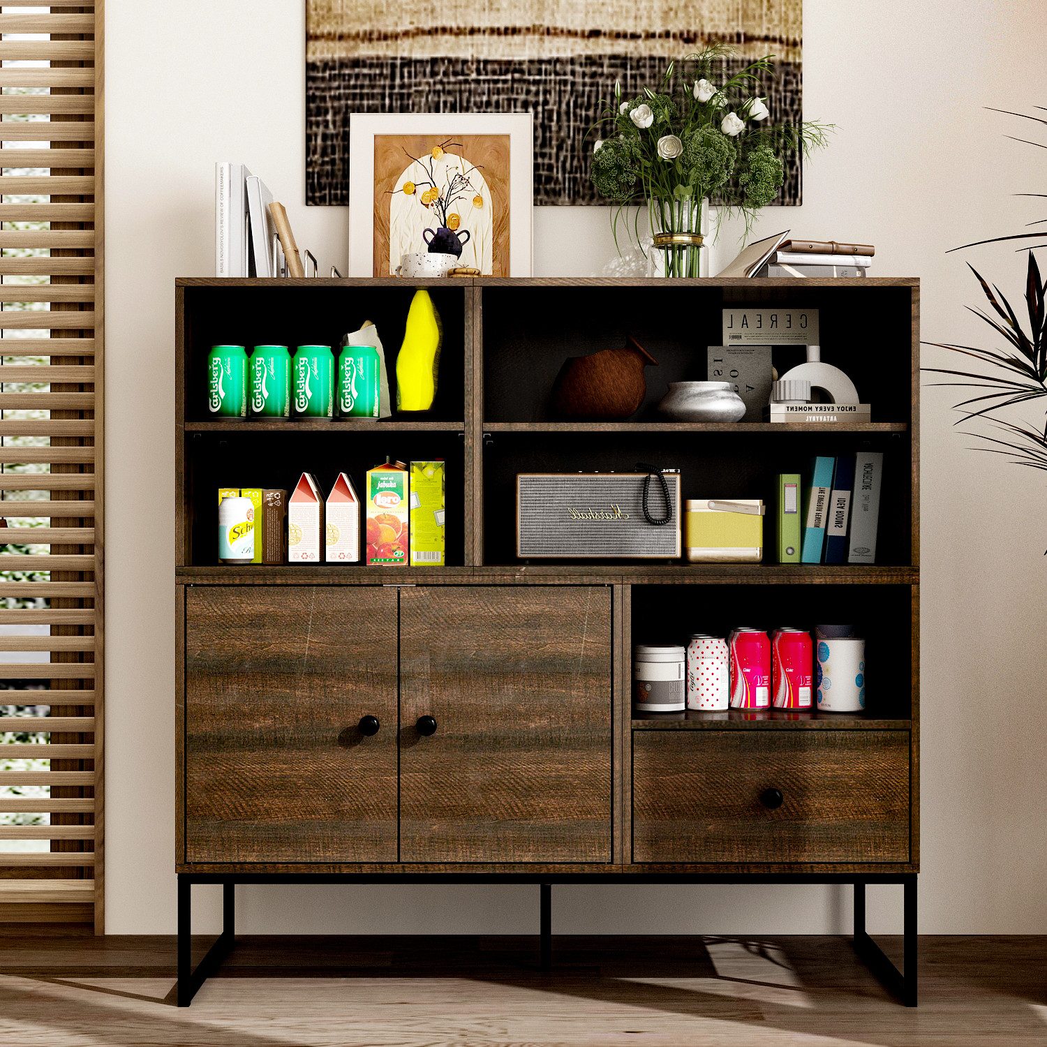FUFU&GAGA Sideboard Küchenschrankmit 1 Schubladen, DIY günstig online kaufen