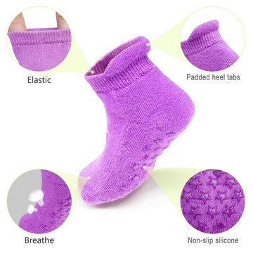 Yalion Arbeitssocken Babysocken (3-Paar) Anti-Rutsch-Socken Weiche Kinder Baumwoll Socke Atmungsaktiv und warm