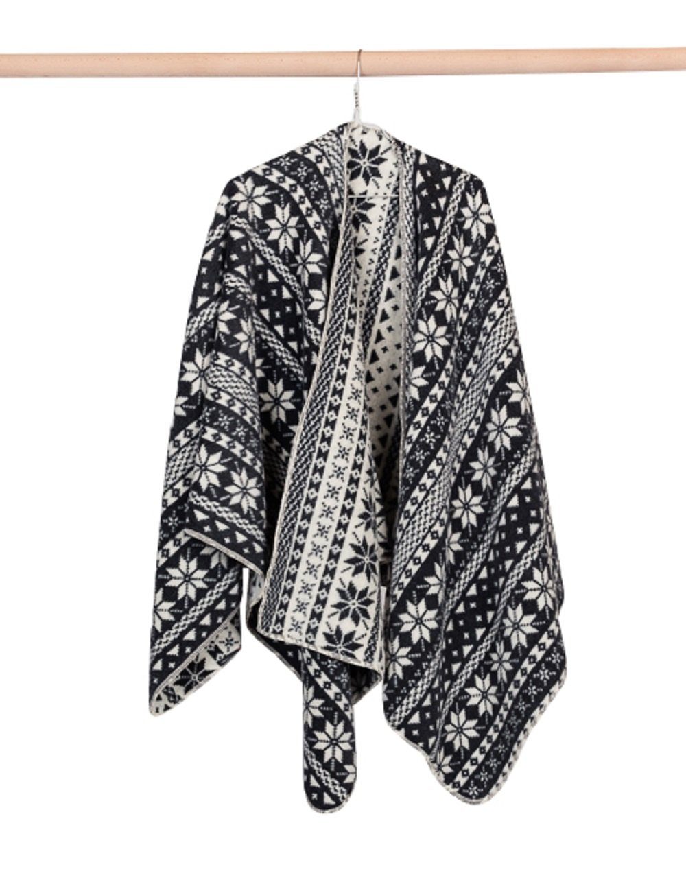 Wohndecke Poncho Verona 'Norweger' 75 x 150 cm Anthrazit, DAVID