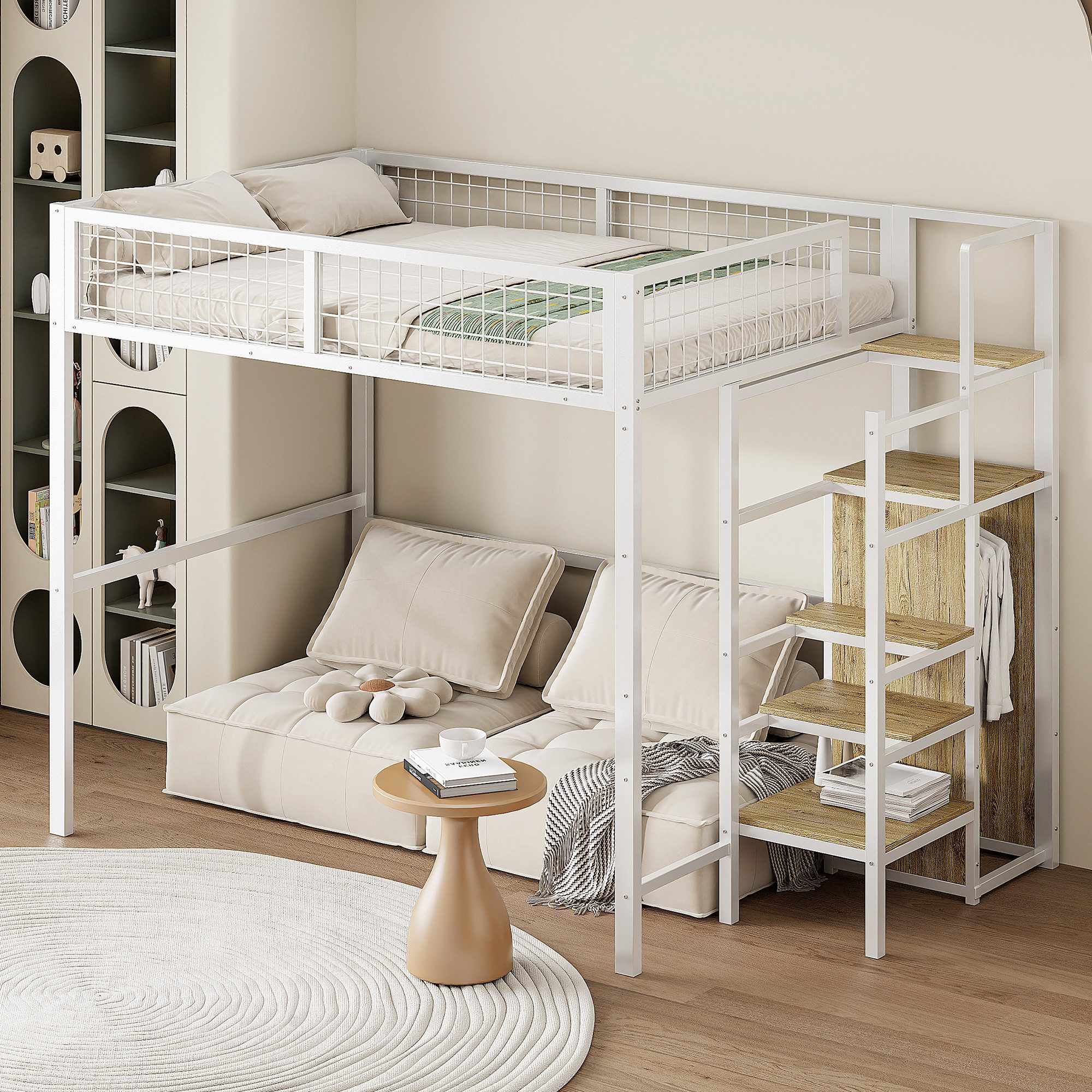 Flieks Hochbett Kinderbett 140x200cm mit Leiter, günstig online kaufen