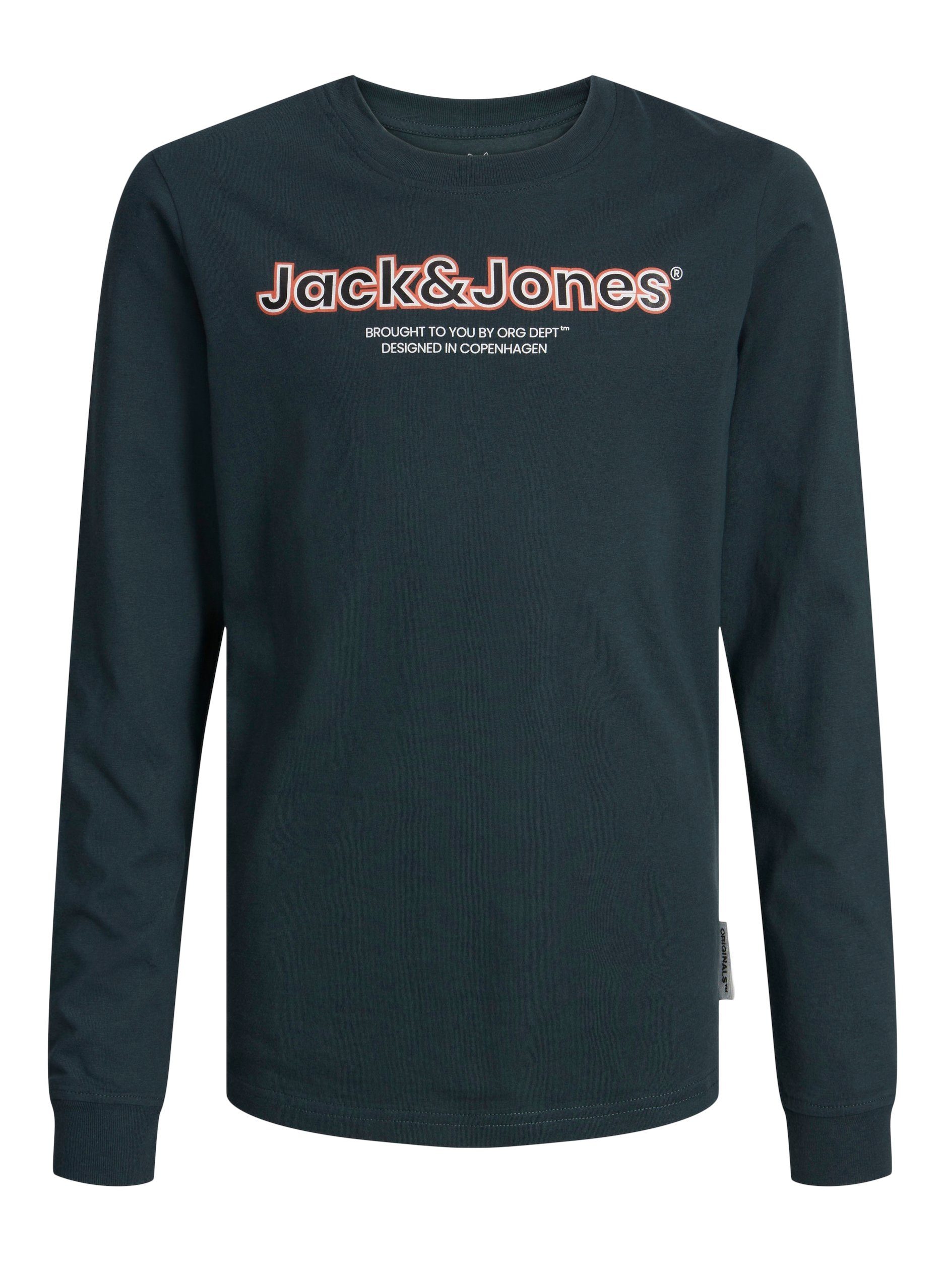 Jack & Jones JORLAKEWOOD LS JNR Junior BF Forest BRANDING Langarmshirt Magical TEE