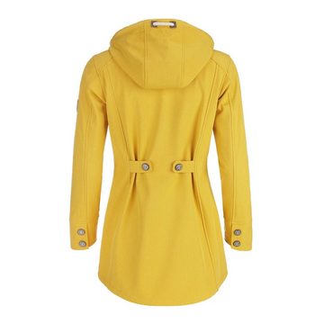 Dry Fashion Softshelljacke Damen Softshell Mantel Sellin Meliert mit Fleece-Futter und Kapuze