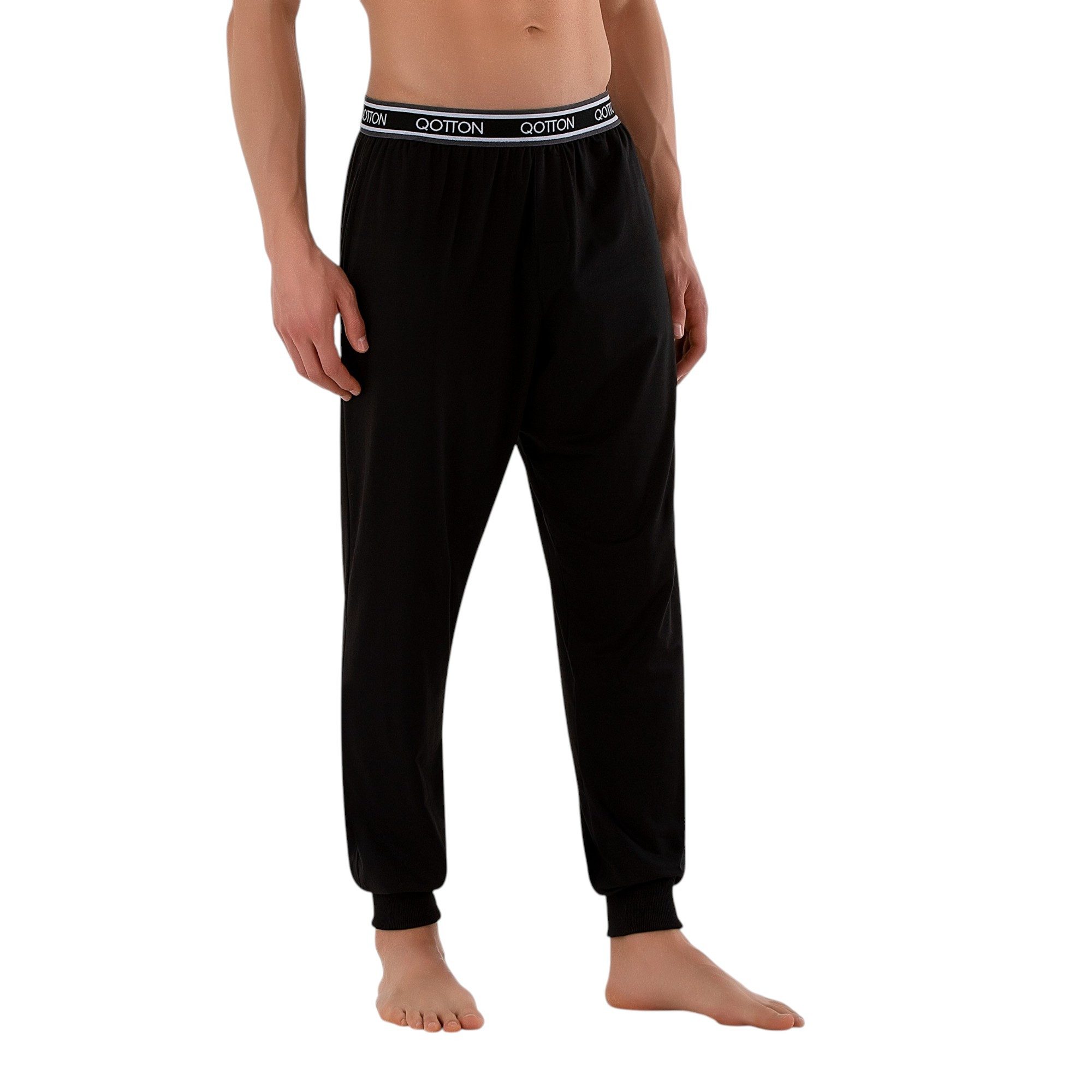 Qotton Pyjamahose Herren Jogginghose Schlafanzughose – Lange Pyjamahose aus günstig online kaufen