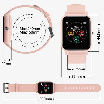 blackview Smartwatch (1,3 Zoll, Android iOS), Für Damen Fitnessuhr Armbanduhr mit Pulsmesser Schlafmonitor Sportuhr