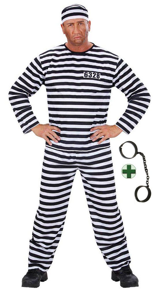 Karneval-Klamotten Kostüm Sträflingskostüm Herren Sträflingskette Mütze, He günstig online kaufen