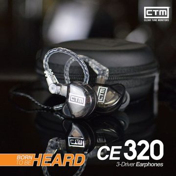 CTM Audio CE320 InEar-Monitor Ohrhörer Clear mit Tuch In-Ear-Kopfhörer (Voller Sound, Präzision, Übertragungsbereich: 20-16000Hz, Kabelgebunden, Hoher Tragekomfort)