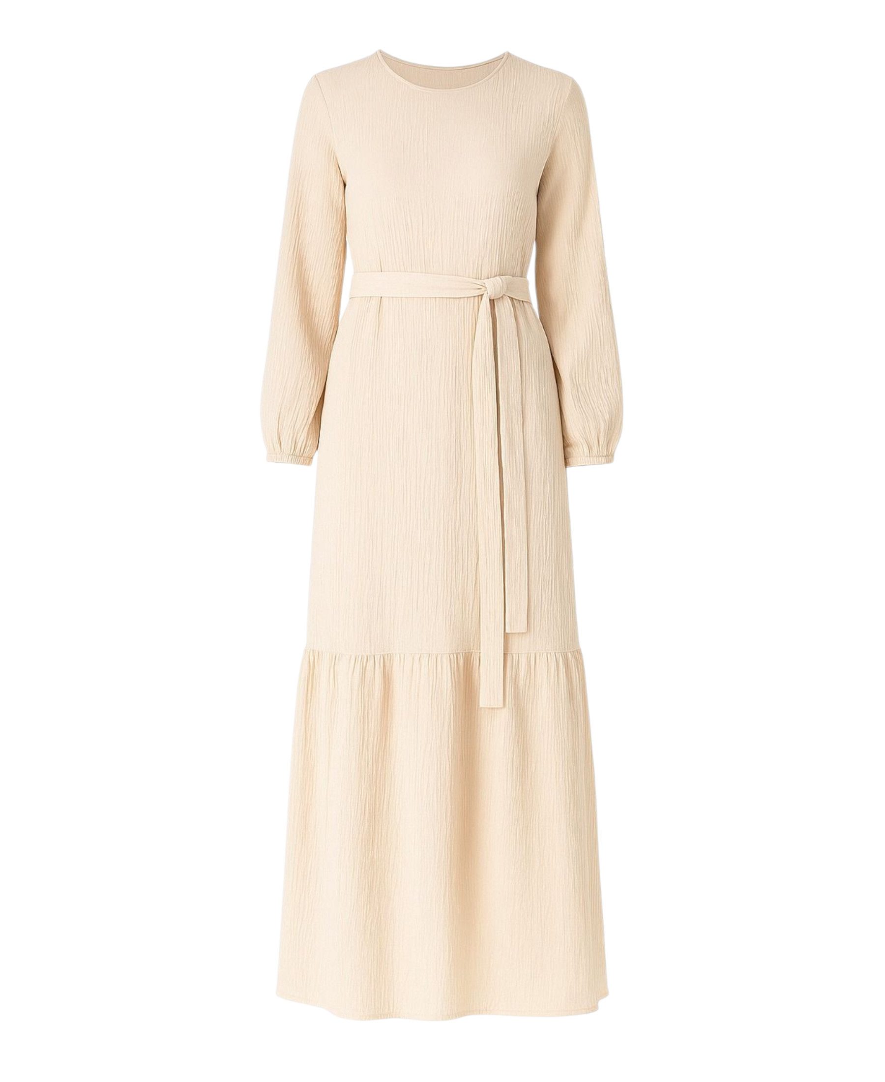 fashionshowcase Maxikleid Damen Crinkle Kleid mit Gürtel, Ballonärmel, 140  günstig online kaufen