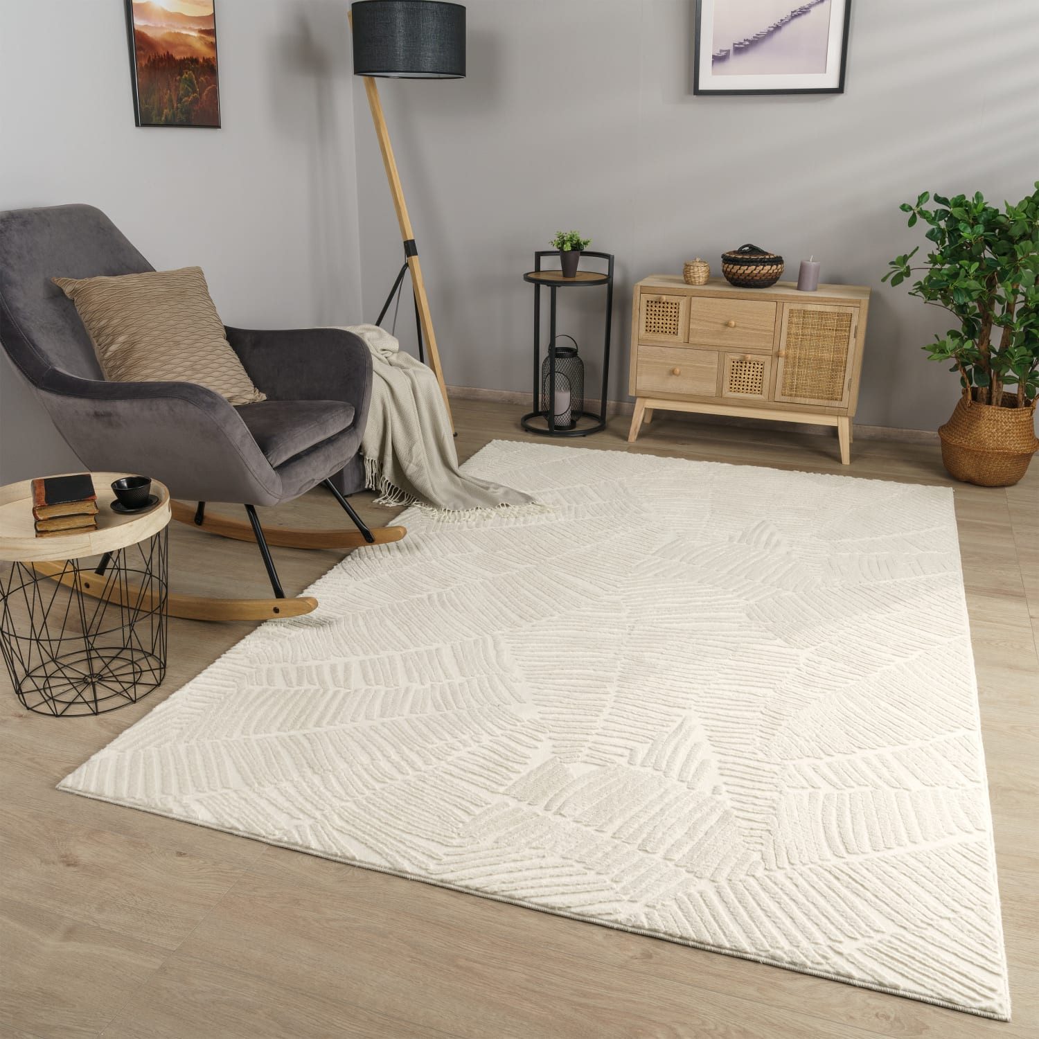 TT Home Teppich Diele, Esszimmer, Flur, Schlafzimmer, Wohnzimmer, Rechteckig, Höhe: 14 mm, Wohnzimmer Teppich Esszimmer Kurzflor Geometrische Optik Skandi Boho U