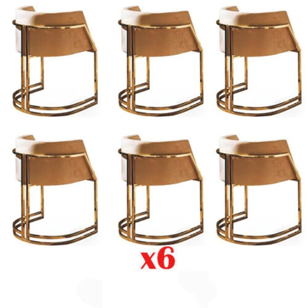 Stoff Elegant Loungesessel, Stuhl Sessel Stühle Küche Set Design JVmoebel 6x Esszimmer