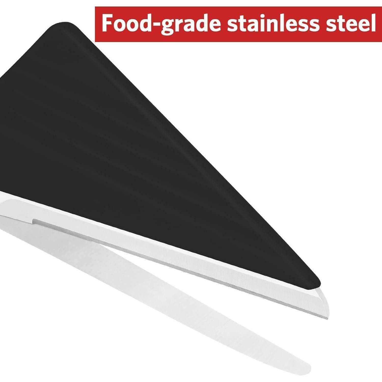 LuxusKollektion Pizzaschneider Pizzaschere Pizzaspachtel Edelstahlklingen Griff 27 cm Rot und Schwarz – Bild 4 von 5