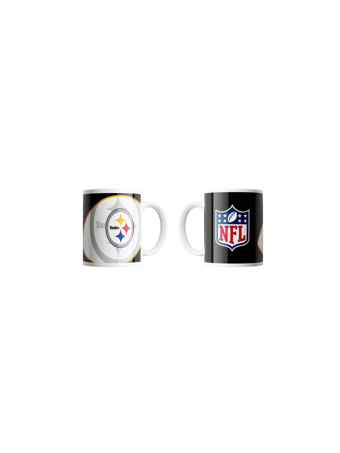 Pittsburgh Steelers Becher Pittsburgh Steelers Mug Shadow Logo & Shield, Keramik