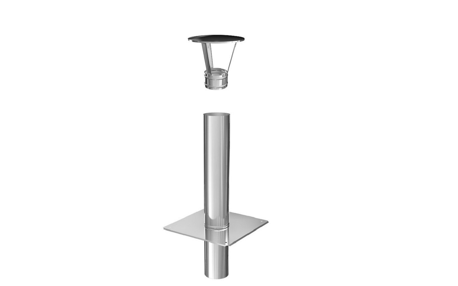 Schornstein-Zentrallager Schornsteinverlängerung Kaminverlängerung einwandig DN Ø 140 mm 0,5 m + Haube, Ø 140.00 mm
