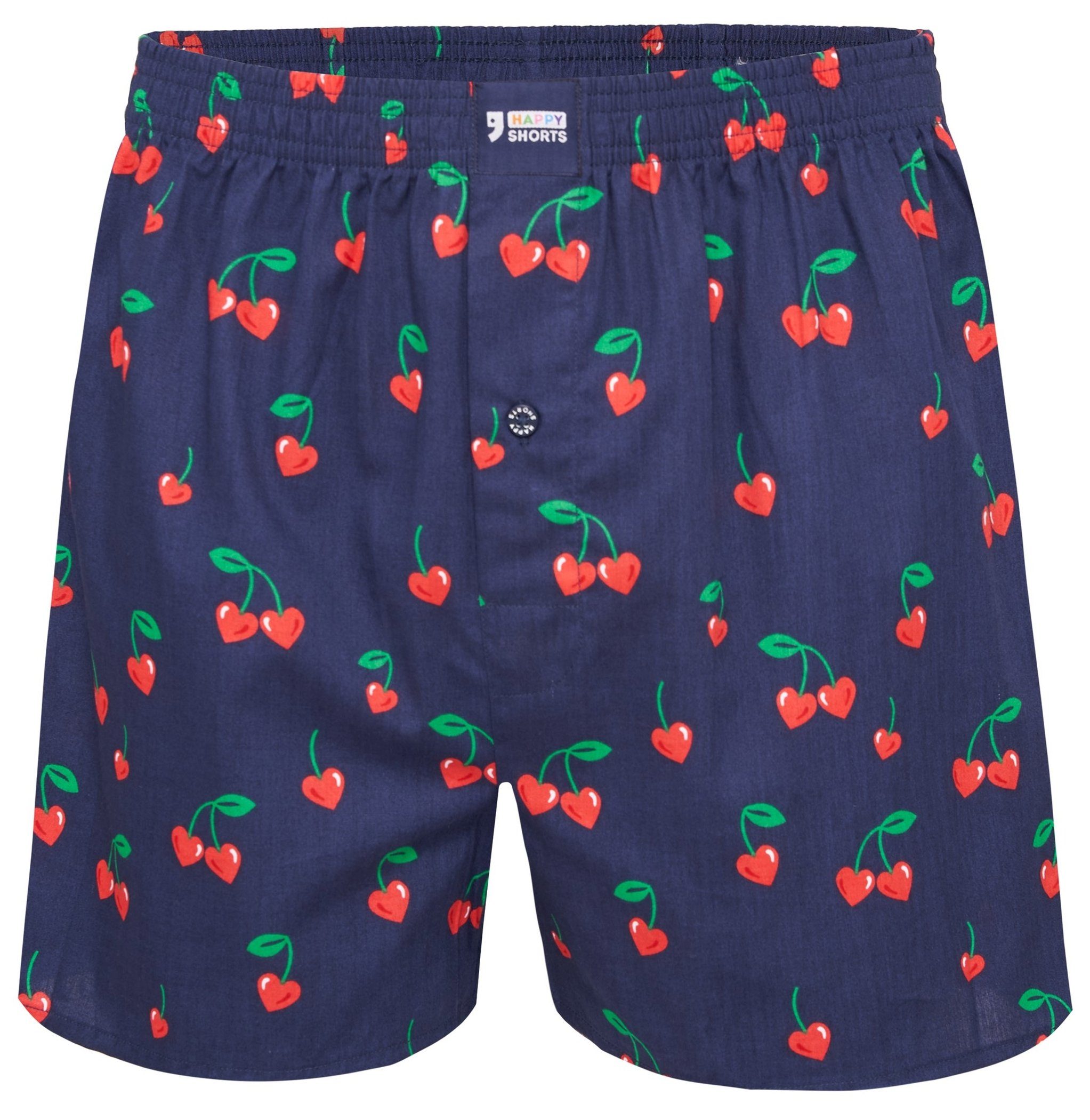 HAPPY SHORTS Boxershorts Happy Shorts Herren american Boxer Boxershorts Shorts Webboxer Valentin Herzen - Cherry Hearts (1-St)