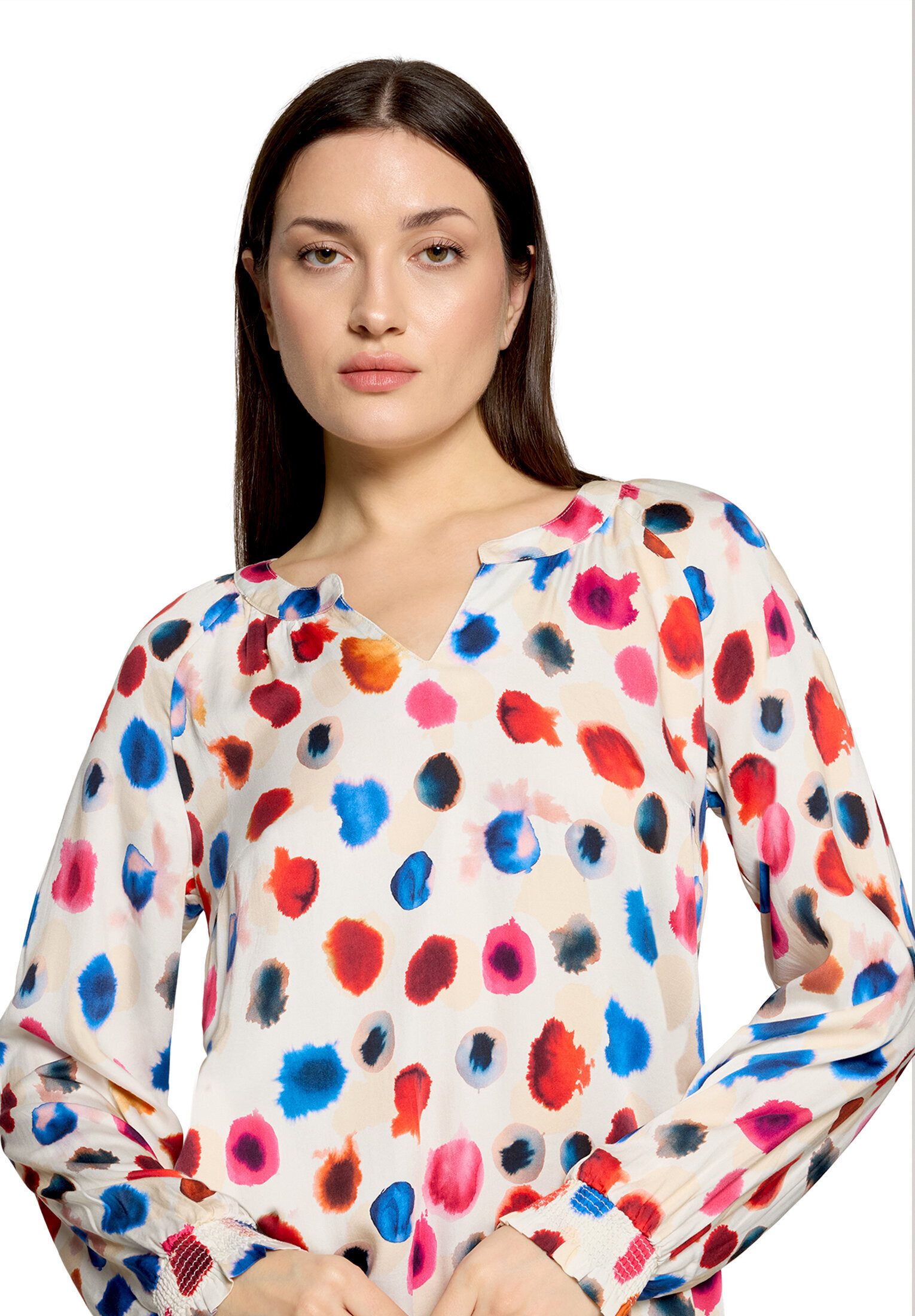 Cartoon Schlupfbluse Damen mit Raffung