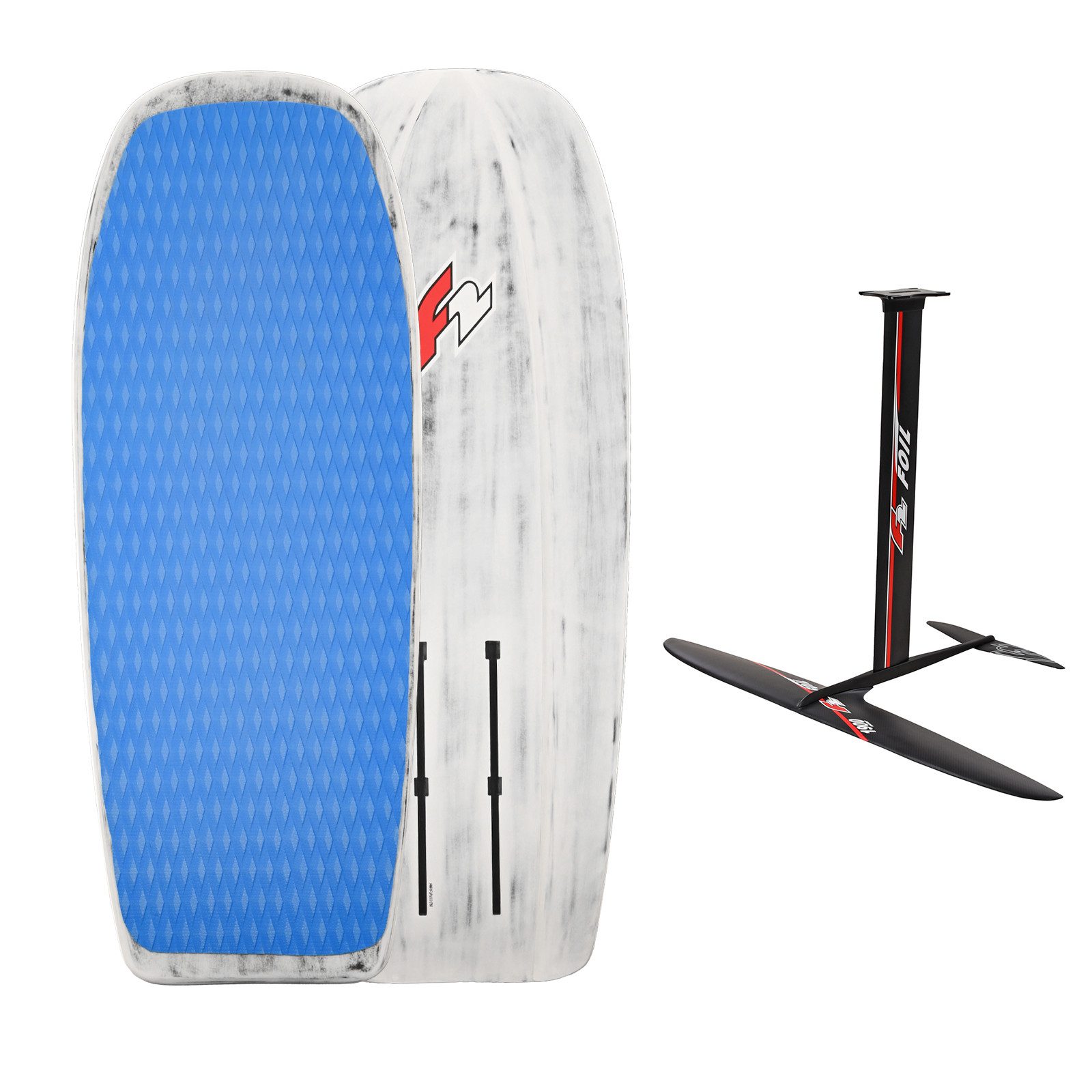 F2 Kiteboard F2 Set Pumpfoilboard V2 12,7L Blau 110cm mit Alu Foil 1900