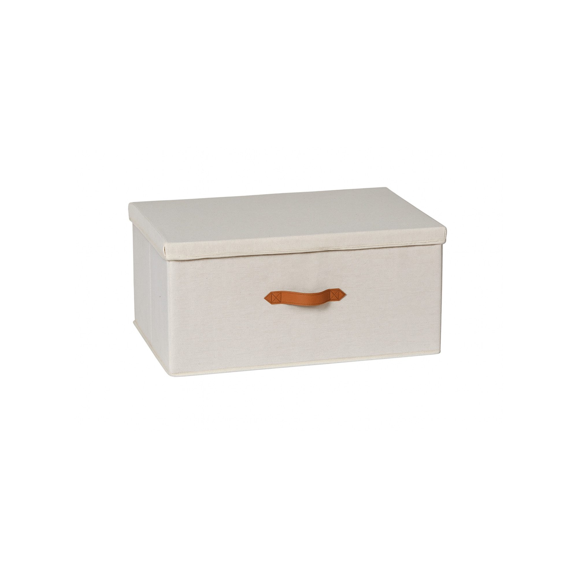 hausleben Organizer Leinen-Aufbewahrungsbox 54x40x25 cm mit Griff und Deckel, Faltbar (Kein Set, 1 St., Einzelartikel), Faltschachtel mit Deckel - 54 x 40 x 25 cm