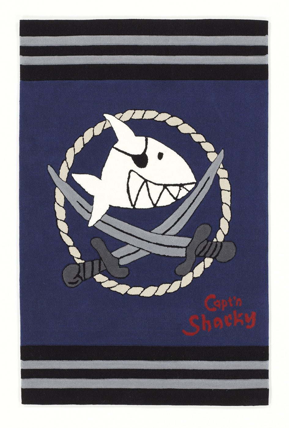 Capt`n Sharky Kinderteppich Capt´n Sharky Teppich Hai 150x220cm