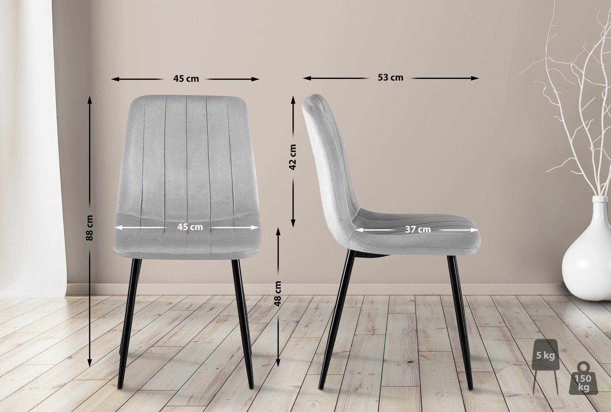 CLP Esszimmerstuhl Dijon (4er Set, 4 St), gepolstert, mit Ziernähten günstig online kaufen