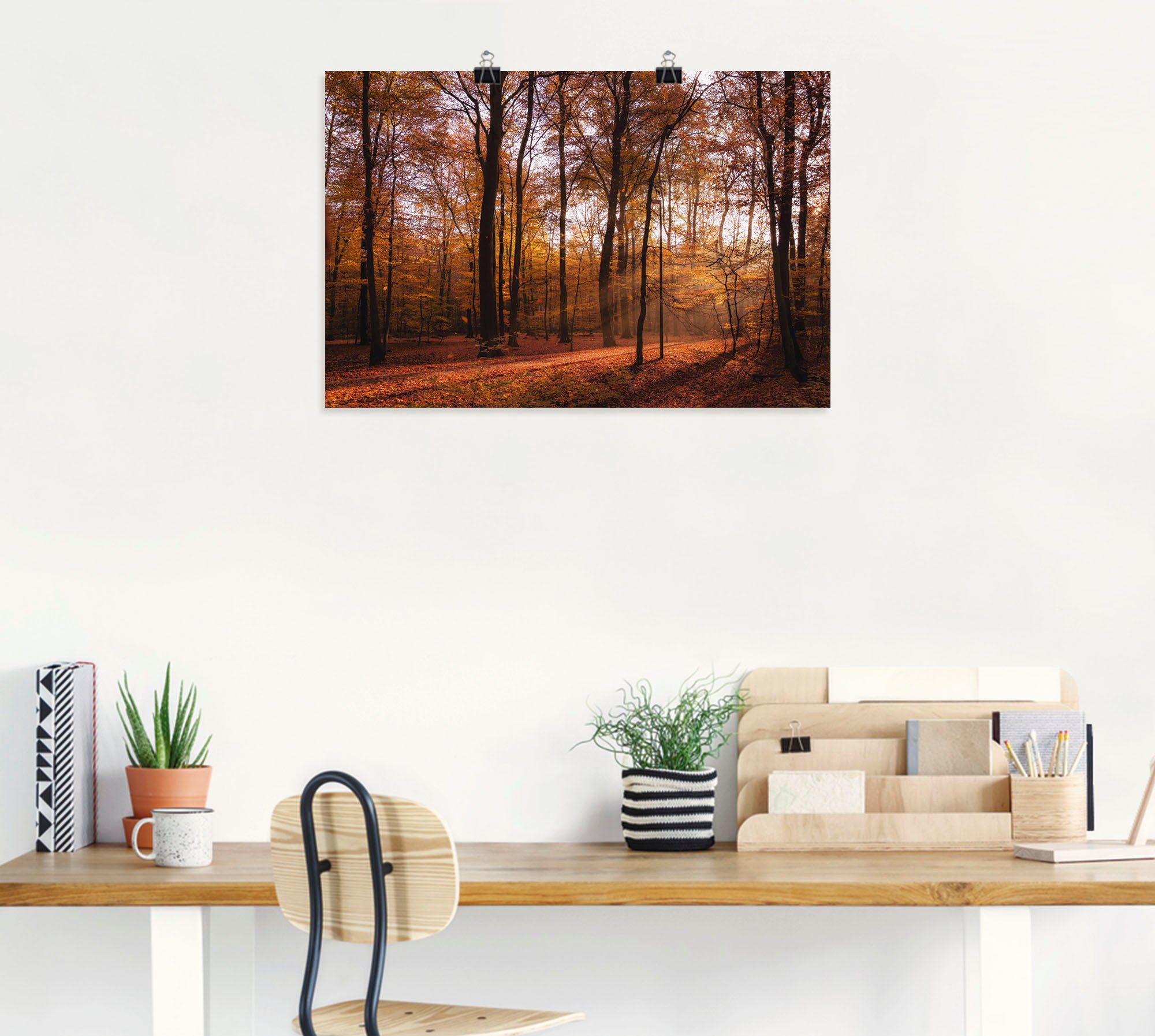versch. im oder Größen als in Poster Wandaufkleber Wald Leinwandbild, (1 Alubild, Herbst II, Artland Sonnenaufgang Wandbild St),