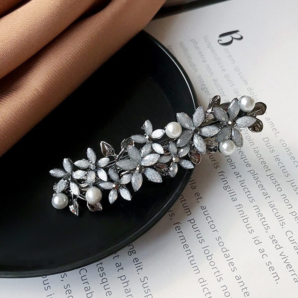The Beauty House Haarspange Haarklammer Haarkamm Haarschmuck mit Blumen und Perlen, auch für Hochzeit, Party und besondere Anlässe