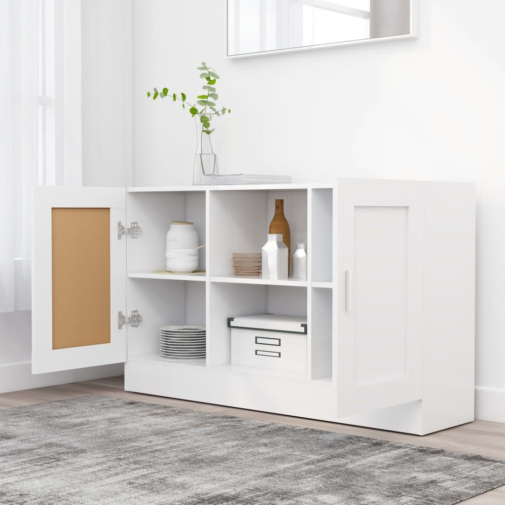 vidaXL Sideboard NA Sideboard Weiß 120x30,5x70 cm Spanplatte
